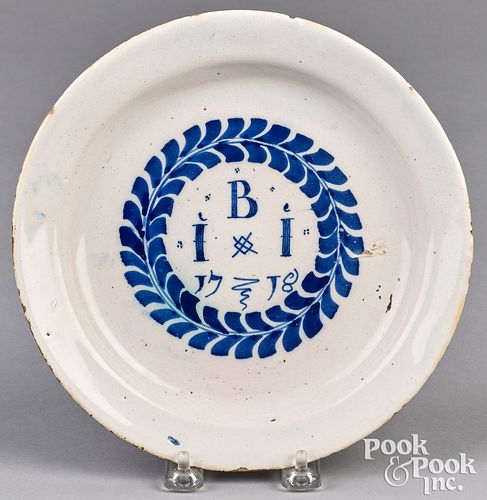 Dutch Delftware marriage plate