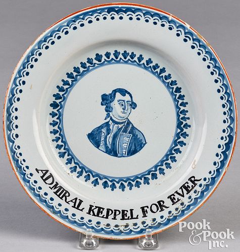 English Delftware blue and white plate