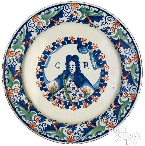 Dutch Delftware King George I charger