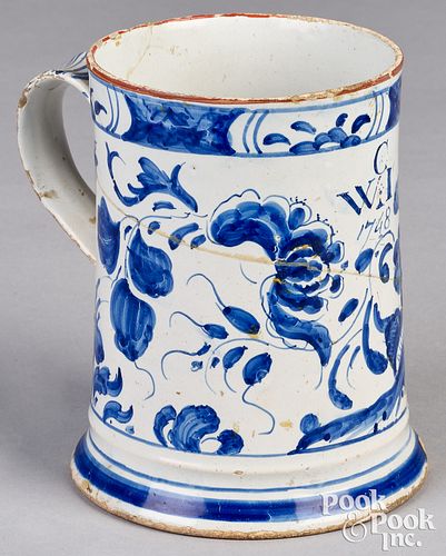English Delftware marriage mug