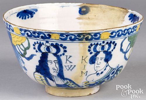 English Delftware William and Mary bowl