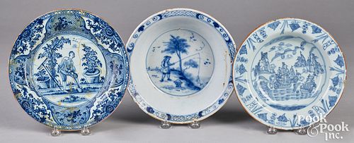 Blue and white Delftware, 18th c.