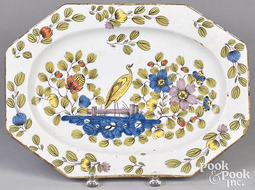 Delftware Fazakerley platter, 18th c.