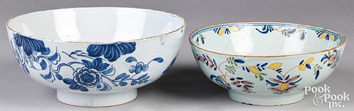 Two Delftware bowls, 18th c.