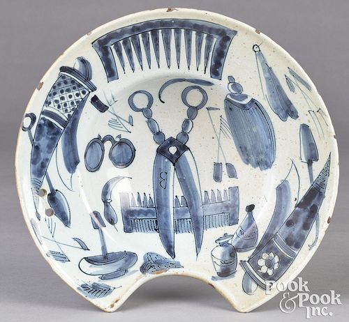 English Delftware barbers bowl, early 18th c.