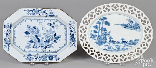 Two Delftware platters, 18th c.