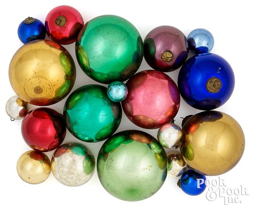 Nineteen Kugel ball Christmas ornaments