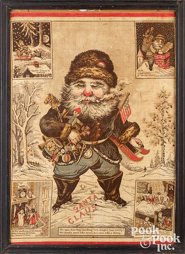 Oriental Print Works handkerchief of Santa Claus