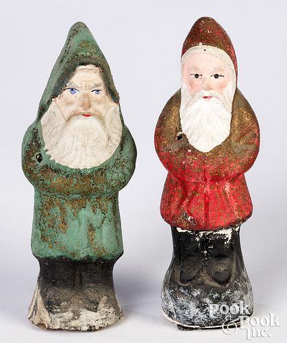 Two small composition Belsnickle Santa Claus