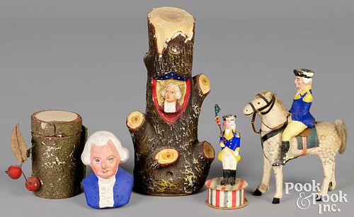 Four patriotic George Washington candy containers