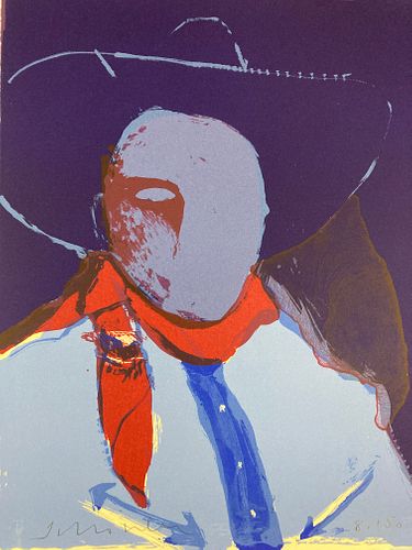 FRITZ SCHOLDER Pencil Signed ANOTHER MATINEE COWBOY Lithograph 1984 LIMITED EDTION Numbered