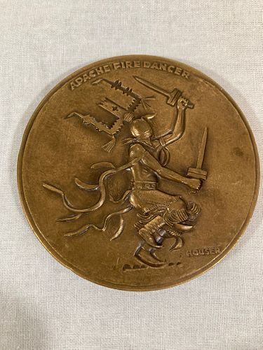 ALLAN CAPRON HOUSER Bronze Metal Sculpture APACHE FIRE DANCER Medallic Art Co. LIMITED EDTION 