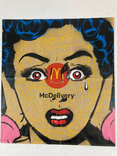 BEN FROST Signed McDELIVERY Limited Edition SPRAY PAINT & STENCIL on McDonalds Bag NUMBERED