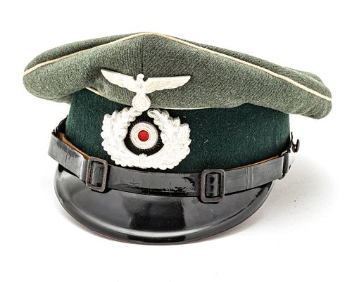 WW2 GERMAN INFANTRY EM/NCO'S VISOR CAP, 1939, H 5.5", W 9", L 11" 