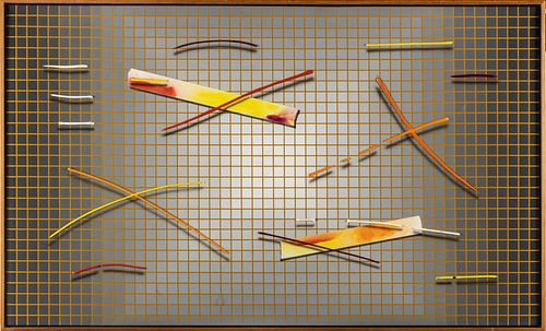 JOESPH RAMSAUER (AMERICAN B. 1943) ACRYLIC ON CANVAS, 1985, H 36", W 60", UNIQUE CONCEPTS 