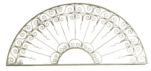 WROUGHT IRON ARCHITECTURAL GRATE, H 27", L 62"