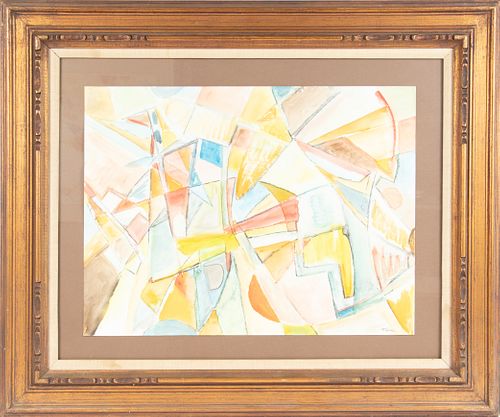 JACK FAXON (AMERICAN 1936 – 2020) WATERCOLOR ON PAPER, H 18", W 24", ABSTRACT 