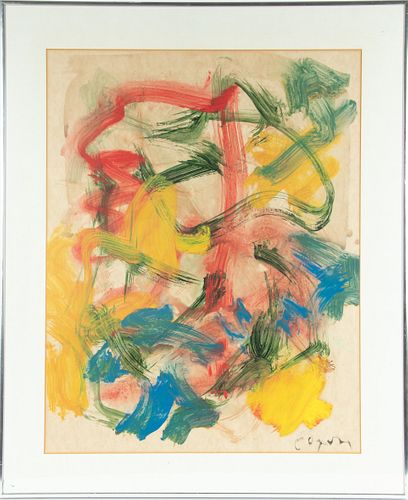 JACK FAXON (AMERICAN 1936 – 2020) WATERCOLOR ON PAPER, H 27" W 21" ABSTRACT 