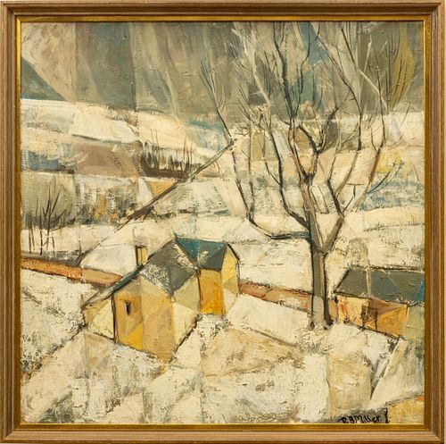 RUTH BLANCHARD MILLER (AMERICAN, 1904-1978), OIL ON CANVAS, H 24", W 24"