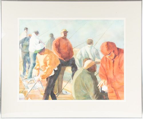 SIGNED KAHN, WATERCOLOR H 19" W 25" 