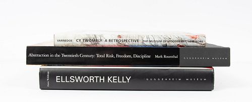 CY TWOMBLY (AMERICAN, 1928–2011); ELLSWORTH KELLY (AMERICAN, 1923–2015);  RETROSPECTIVE BOOKS 1994-96 3 PCS, H 13" W 10" 