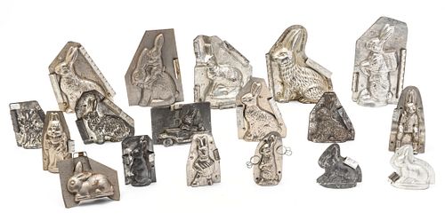 EASTER BUNNY CHOCOLATE MOLDS, 18 PCS, H 3.5"-9" 