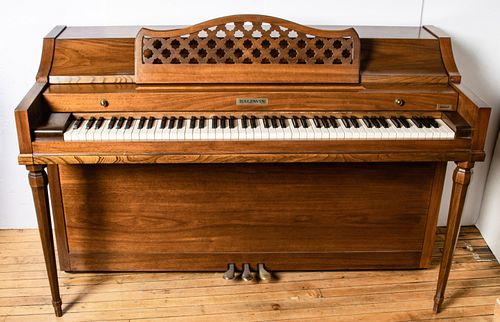 BALDWIN SPINET PIANO, "ACROSONIC", H 35", W 57", D 25.5" 