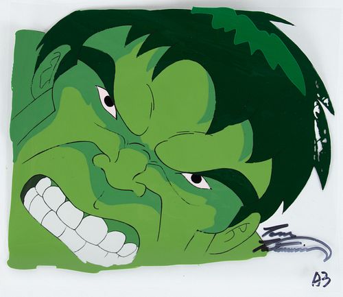 MARVEL PRODUCTIONS (AMERICAN, EST.1993), 1996-97, H 9", W 10.25", THE INCREDIBLE HULK PRODUCTION CEL CLOSE-UP 