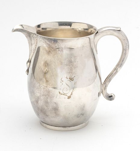 STERLING SILVER WATER PITCHER, 24 TR OZ. C 1920, WOODSIDE STERLING CO. H 7.5" PATTERN OF 1735 