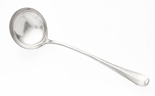 ENGLISH STERLING SILVER SOUP LADLE 1894 BY GE & AE L 13", 8.2 T.O. 
