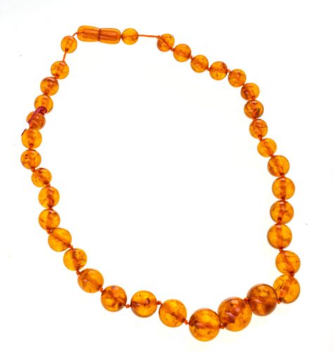 AMBER NECKLACE L 17" 