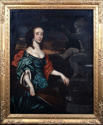 PORTRAIT OF BARBARA VILLIERS DUCHES OF CLEVELAND OIL PAINTING 