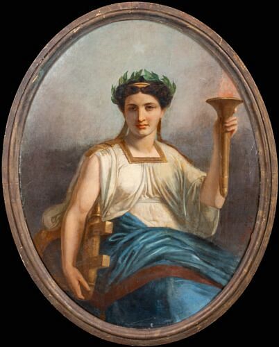  DEPICTION OF ERATO GODDESS OF ART, SCIENCE & LITERATURE OIL PAINTING