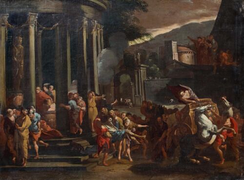  THE MURDER OF SERVIUS TULLIUS, KING OF ROME OIL PAINTING
