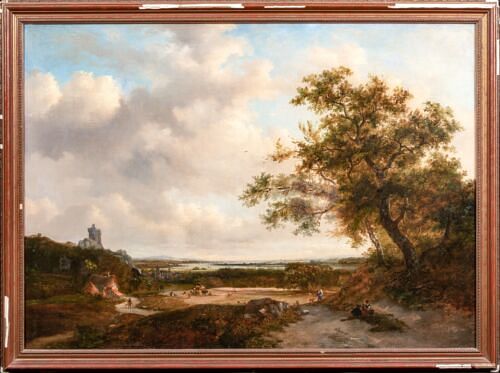 RIVER RHINE IN THE DISTANCE OIL PAINTING