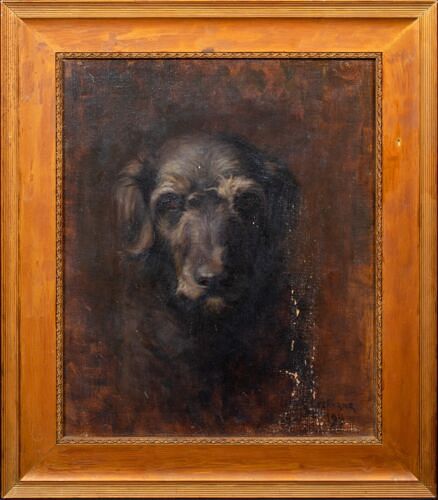 PORTRAIT OF AN IRISH WOLFHOUND OIL PAINTING