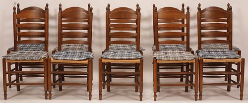 LADDERBACK HICKORY CHAIRS, SET OF TWELVE H 40" W 19" D 15" 