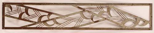 ART DECO PATINATED WHITE METAL WALL GRATE H 11" W 61" 