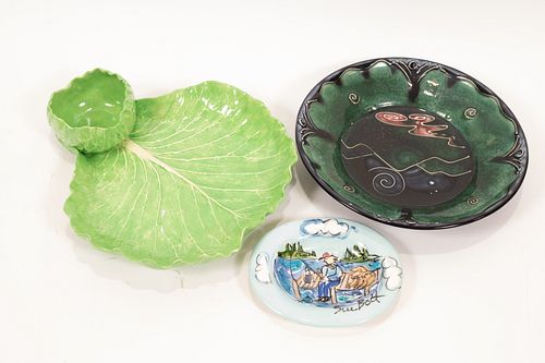 DOTTY THAYER, LETTUCE BOWL D 13" ALSO CARRIE SMITH & SUE BOLT 