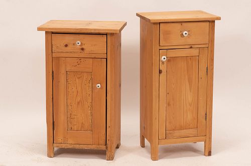 RUSTIC STYLE PINE NIGHT STANDS PAIR H 27", 29" W 17" 