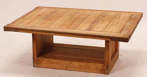 AMERICAN COUNTRY STYLE PINE PLANK TOP COFFEE TABLE H 16" W 32" L 41" 