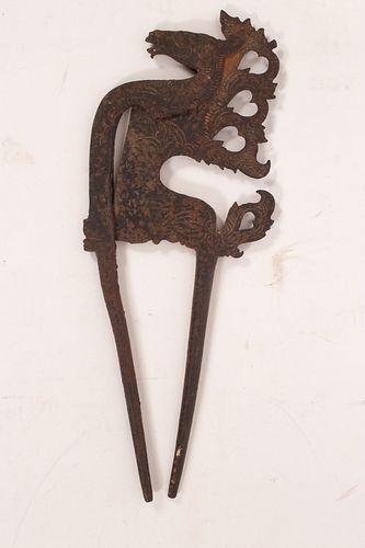 HAND FORGED "MYTHOLOGICAL HORSE", IRON CUTTER TOOL L 8" 