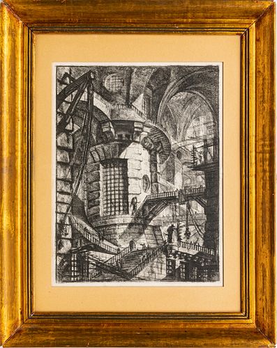 GIOVANNI BATTISTA PIRANESI (ITALIAN 1720-1778) ETCHING AND ENGRAVING ON LAID PAPER, 1749-1750, H 22" W 16" THE ROUND TOWER 
