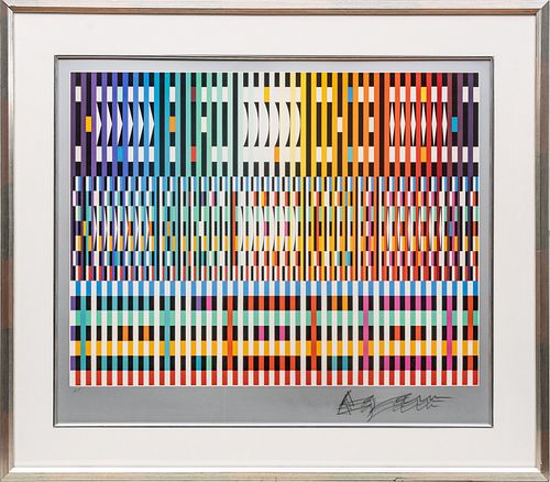 YAACOV AGAM (ISRAELI, B. 1928), SERIGRAPH ON PAPER, H 21.25", W 28", NATIONS OF THE WORLD 