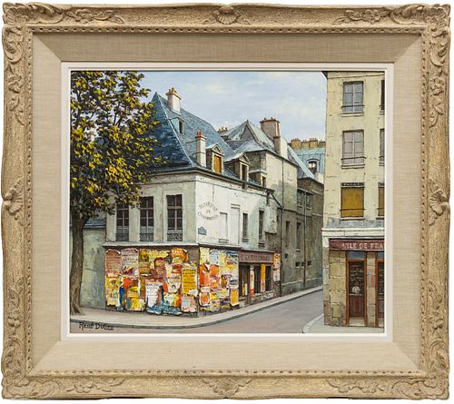 RENE DULIEU (FRENCH 1903-1992) OIL ON CANVAS, H 18", W 21", CARBONNEL STORE ON FRENCH STREET 