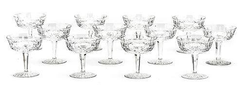 WATERFORD "LISMORE" CRYSTAL CHAMPAGNES, SET OF 12