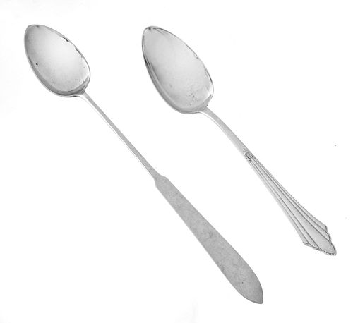 ONC STERLING AND WMF SERVING SPOONS, 4.7TO TWO L 13", 10"
