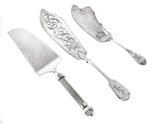 STERLING FISH SLICE + 2 OTHERS L 10" 