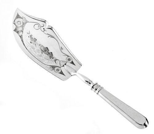 RUSSIAN SILVER FISH SLICE, MOSCOW C 1910 L 12.7" 5.1TO 