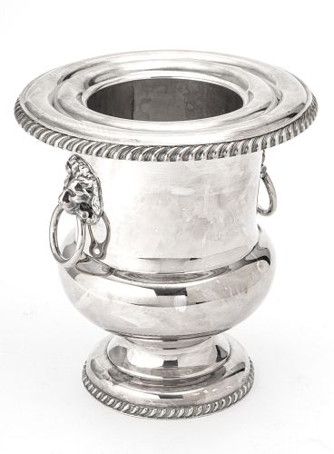 SHEFFIELD SILVER PLATE CHAMPAGNE COOLER, H 10", DIA 9"